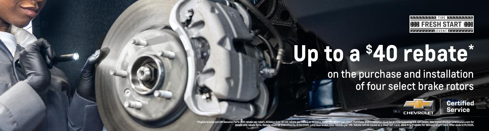 Get Up to a $40 Rebate on Brake Rotors from your nearest Chicagoland or Northwest Indiana Chevy Dealer | Chevy Drives Chicago
